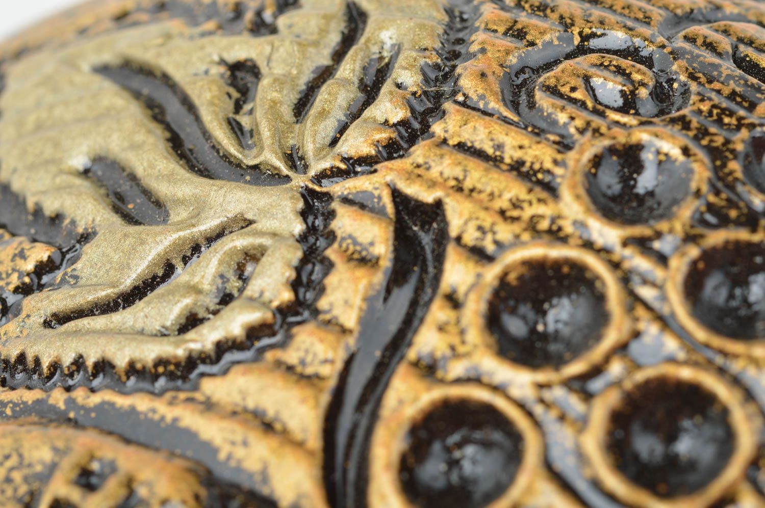 Bouteille en argile faite main décorative brune avec bouchon en ficelle 1 L photo 4