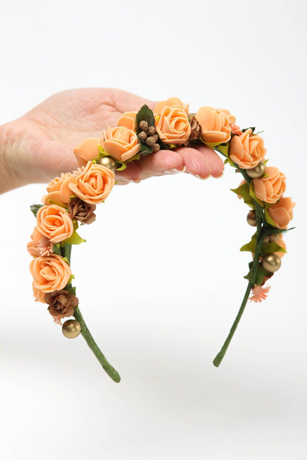Serre-tête fleurs Bijou fait main Accessoire cheveux marquant design cadeau photo 5
