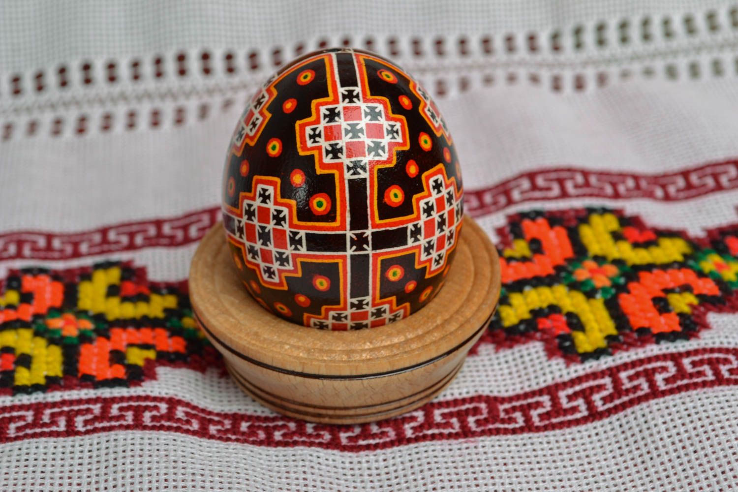 Painted egg with Ukrainian ornament photo 5
