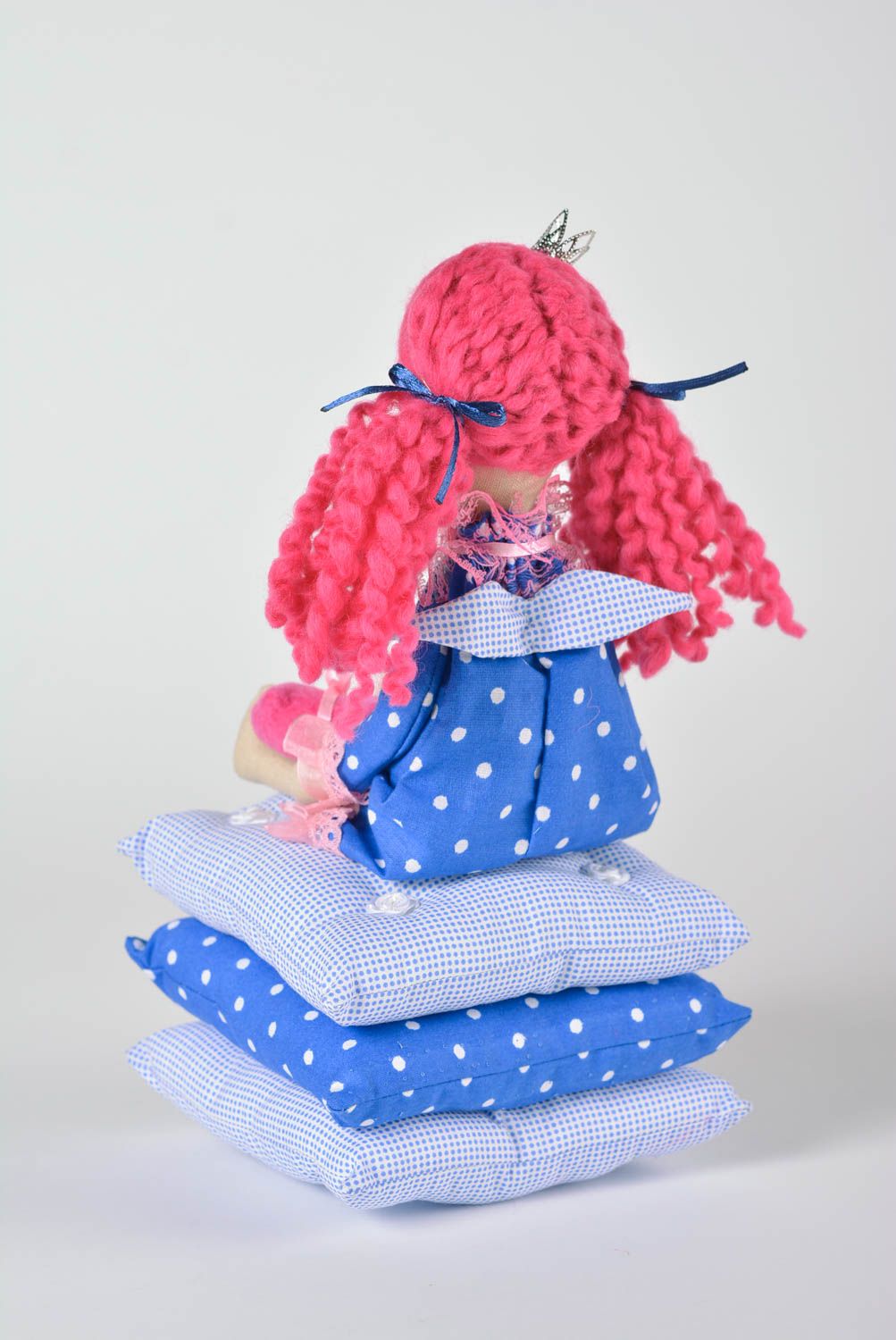 Decorative fabric doll handmade stuffed toy present for baby nursery decor photo 5