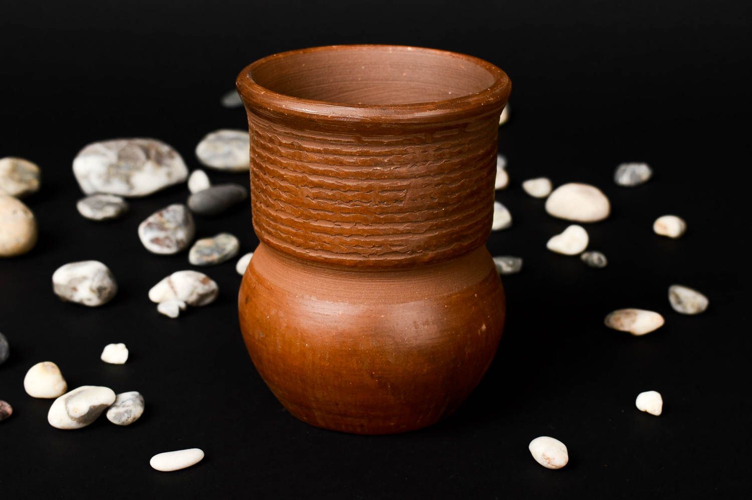 Becher aus Ton handgemacht Keramik Geschirr Küchen Deko Ton Becher originell foto 1
