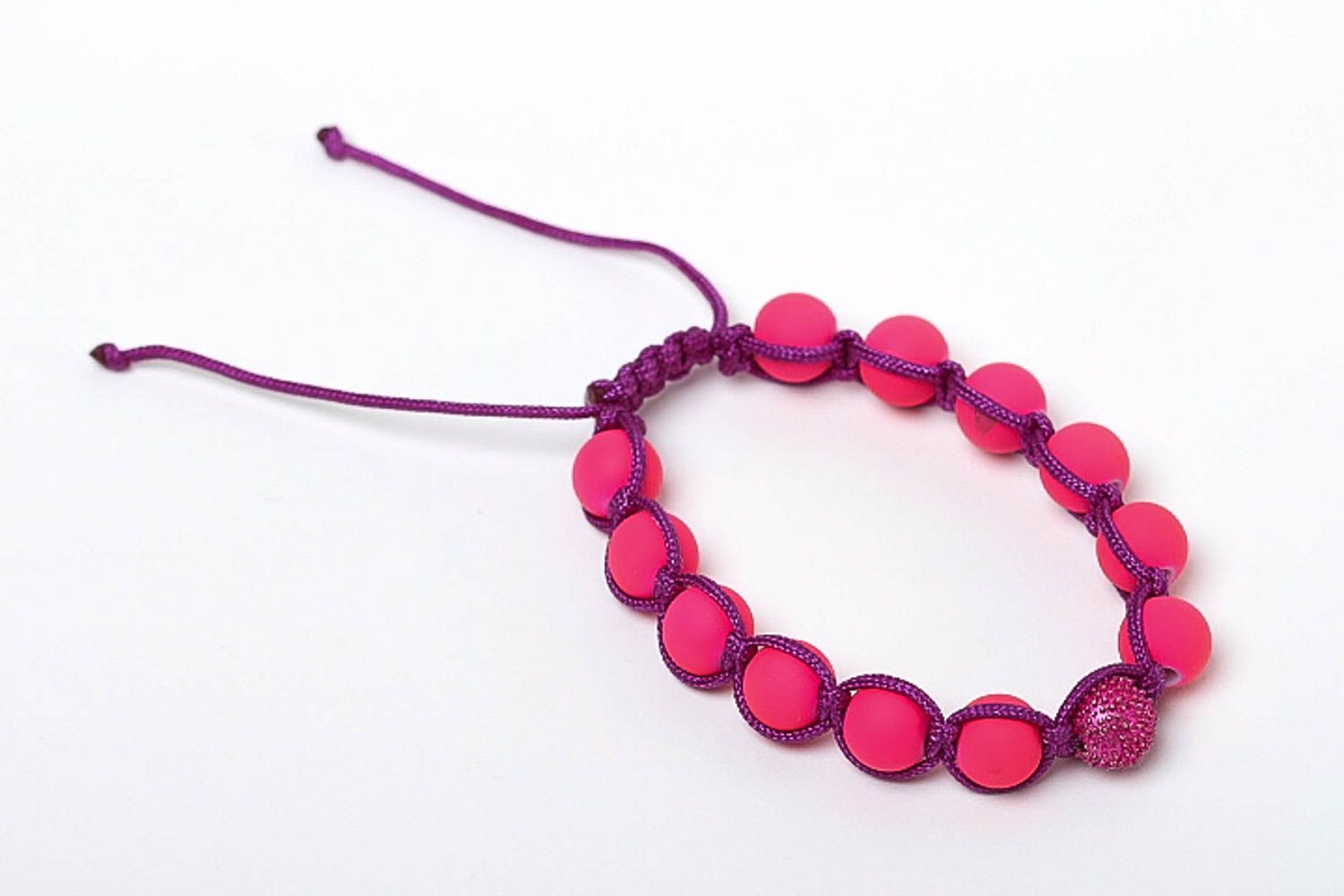 Bracelet tendance Bijou fait main rose violet cadeau Accessoire femme casual photo 1
