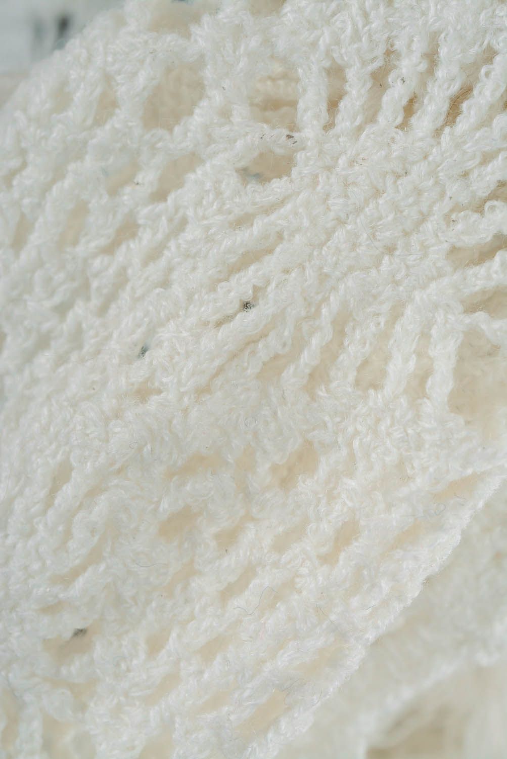 Palatine en coton tricotée à main blanche photo 4