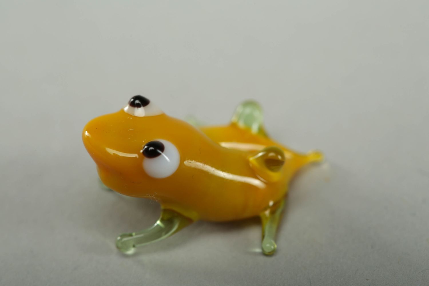 Figura de cristal artesanal rana amarilla foto 2