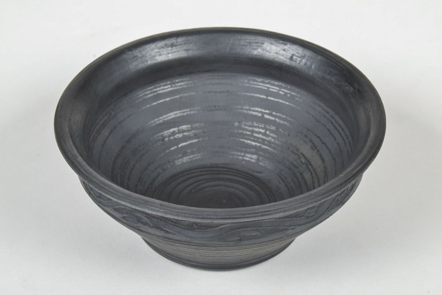 6 3 oz black lead-free ceramic handmade pitch bowl 0,82 lb photo 3