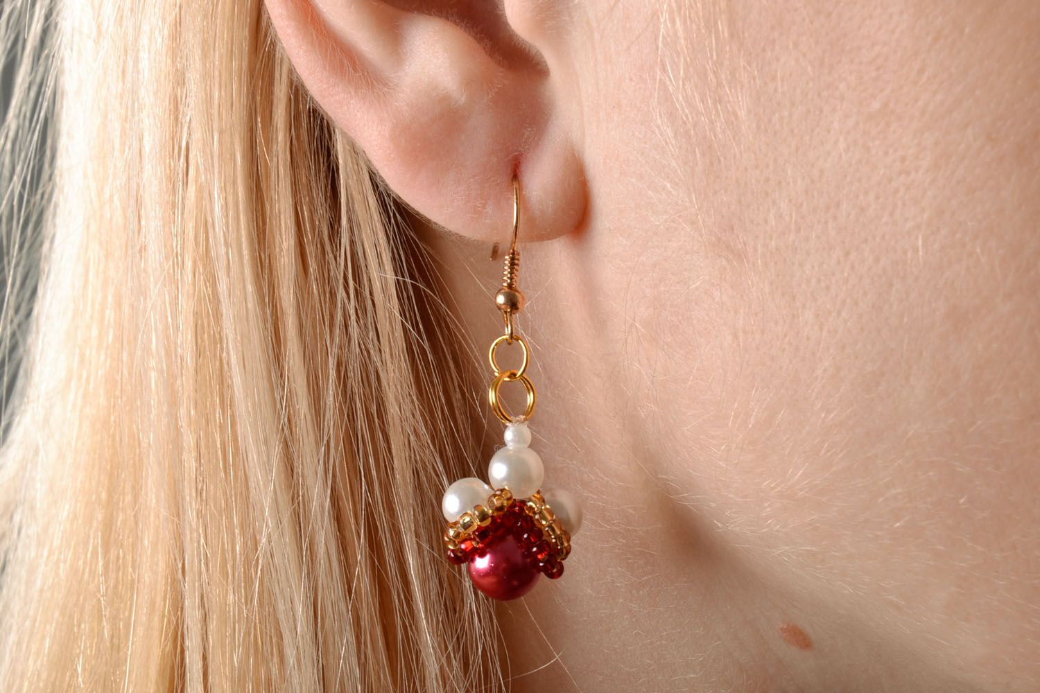 Earrings with Czech beads photo 5