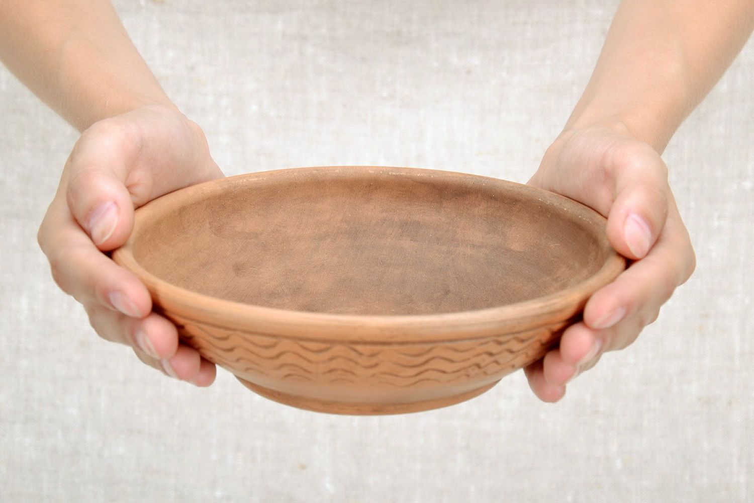 Ceramic bowl with carving photo 5