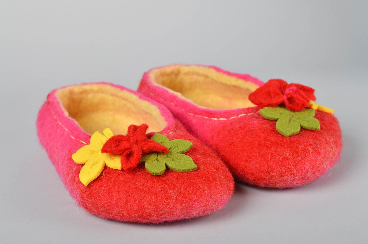 Handmade Hausschuhe gefilzt Pantoffel Schuhe warme Damen Hausschuhe rosa  foto 4