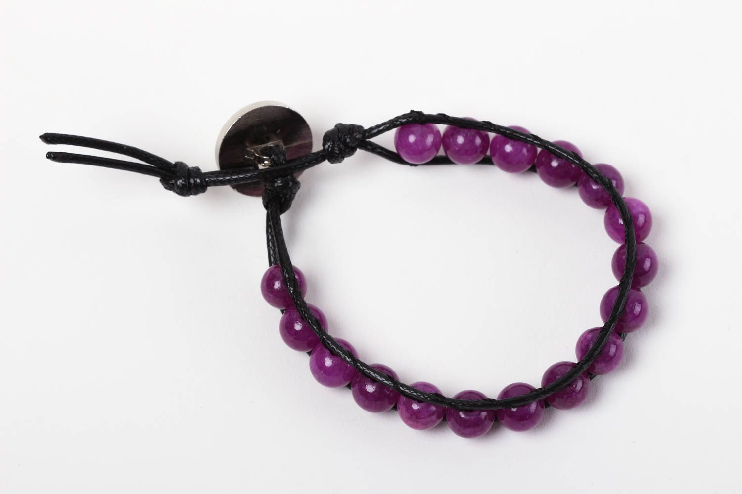 Armband handmade Edelstein Schmuck schönes Armband Frauen Accessoire violett  foto 2