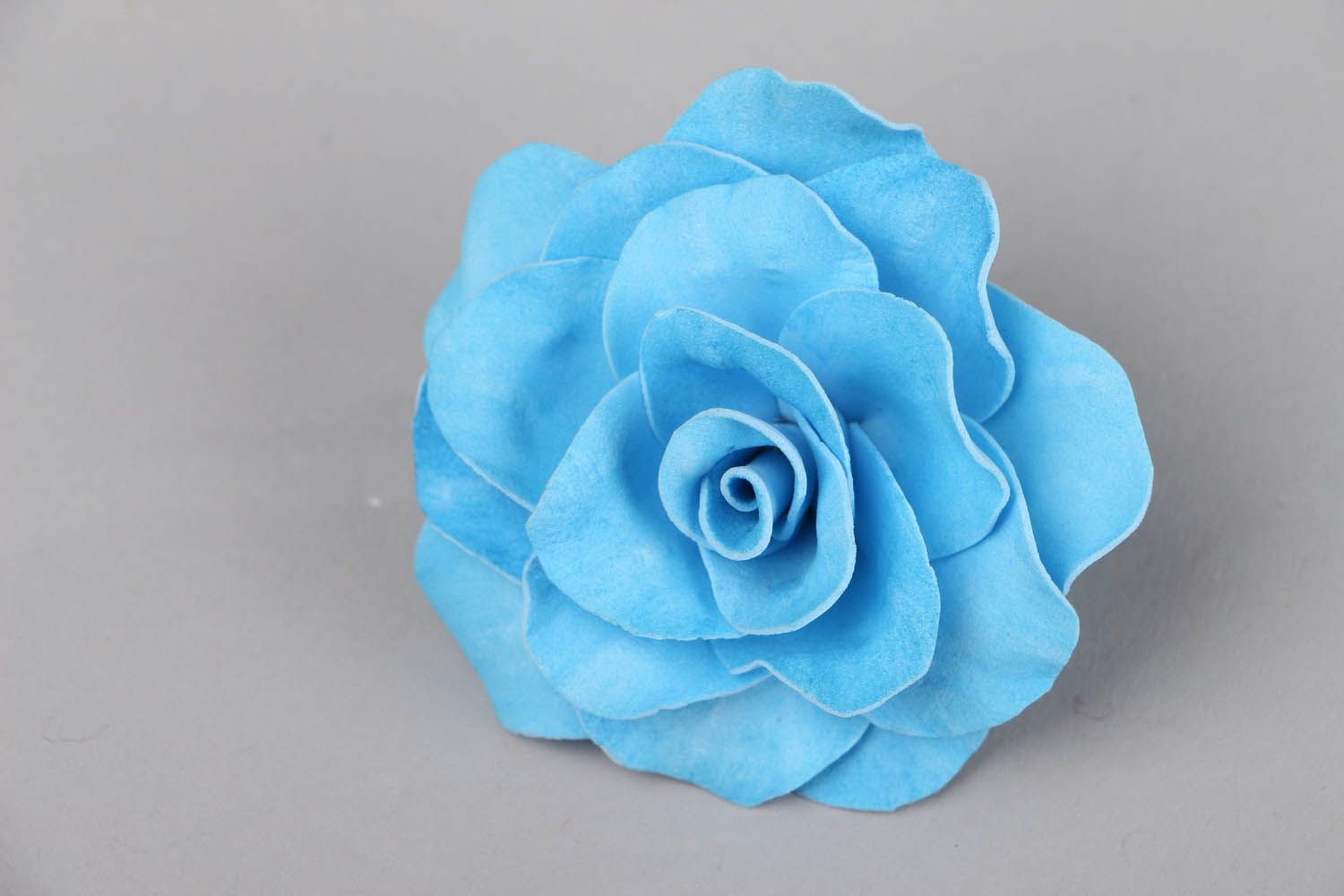 Barrette with flower Blue Rose photo 1