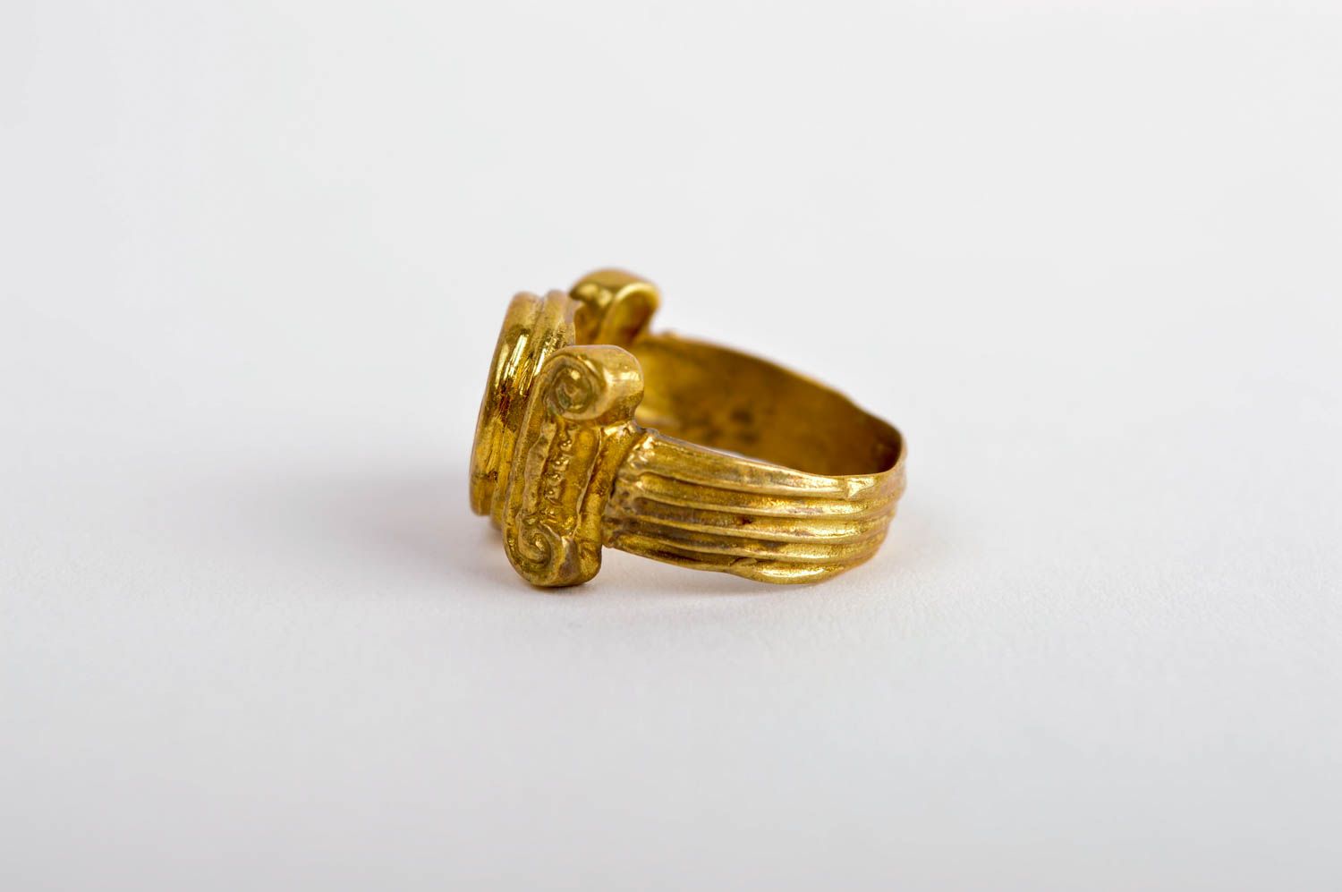 Unusual handmade metal ring stylish brass ring modern jewelry designs gift ideas photo 4