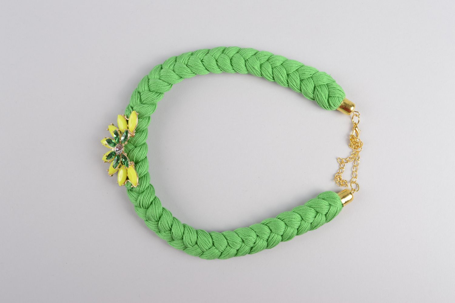 Handmade beautiful massive necklace unusual green accessory cute jewelry photo 3