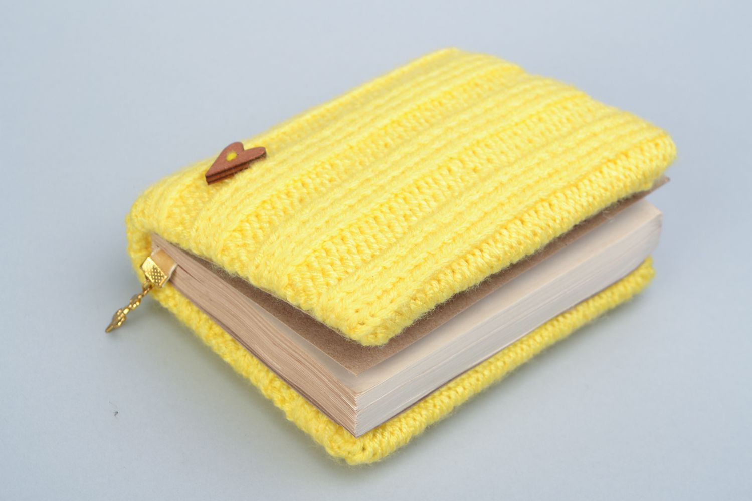 Yellow notebook in knit cover photo 5