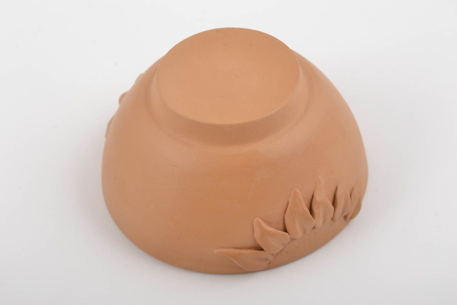 Handgemachte schöne originelle tiefe Schale aus Ton Schüssel Keramik 400 ml foto 4