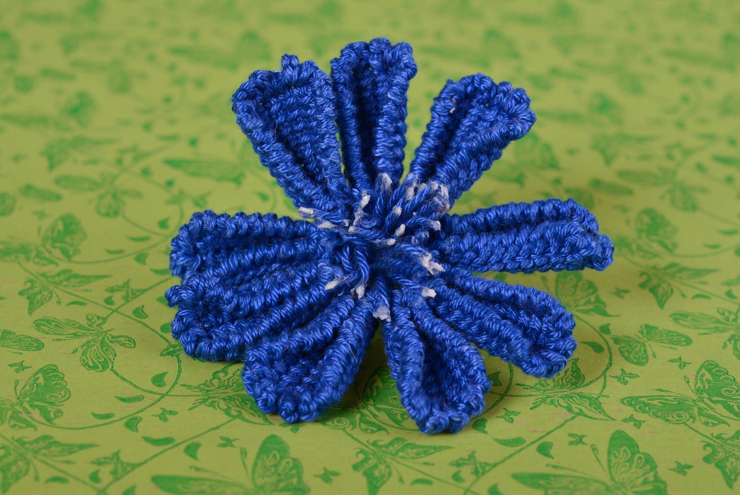 Schmuck handgemacht Blumen Haargummi Mädchen Haarschmuck Mode Accessoires blau foto 1