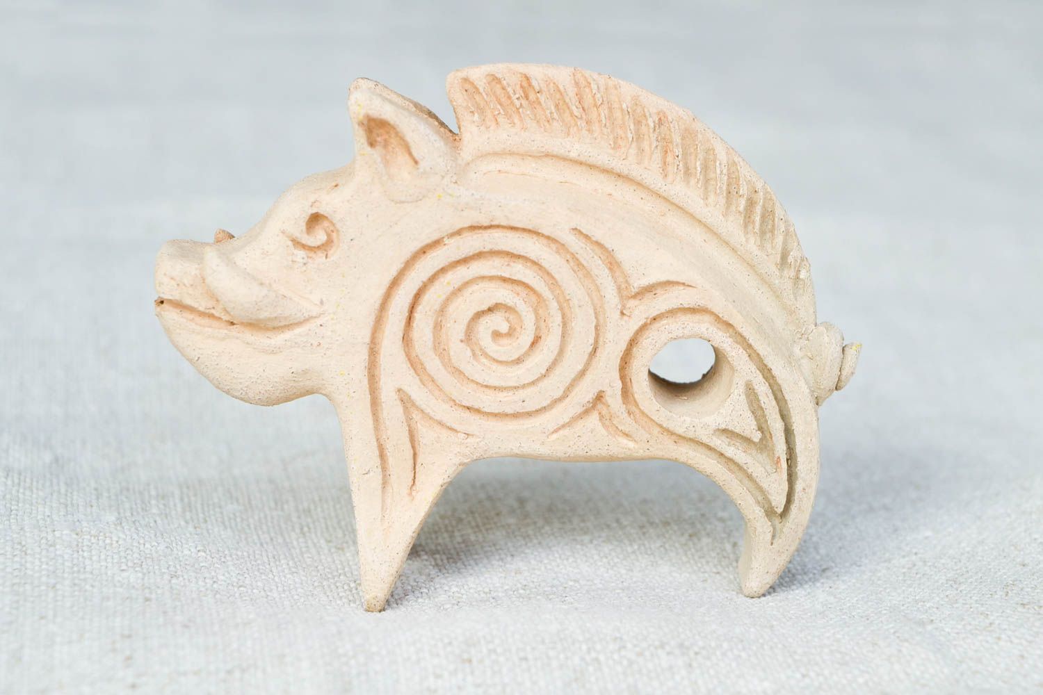 Керамическая свистулька хэнд мэйд глиняная игрушка кабан свистулька из глины фото 3