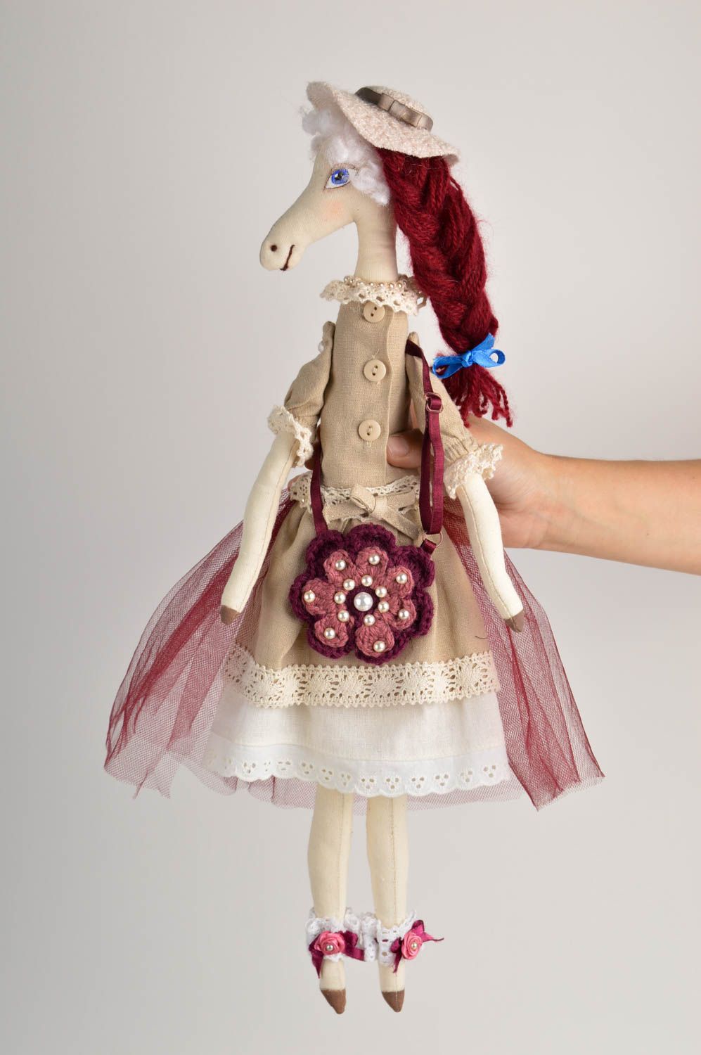 Beautiful toy handmade stylish stuffed horse designer soft toy for children photo 5