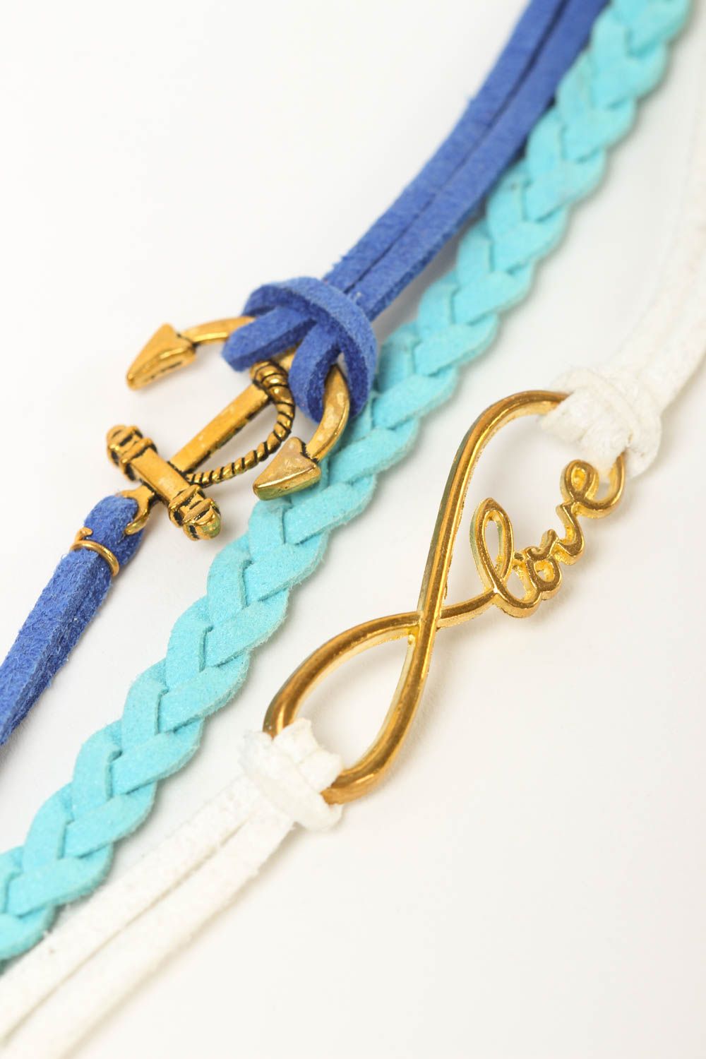 Bracelet cuir daim Bijou fait main multirang design original Cadeau pour femme photo 2
