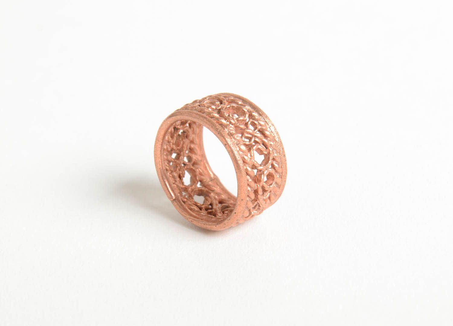 Unusual handmade metal ring copper ring design fashion accessories for girls photo 3