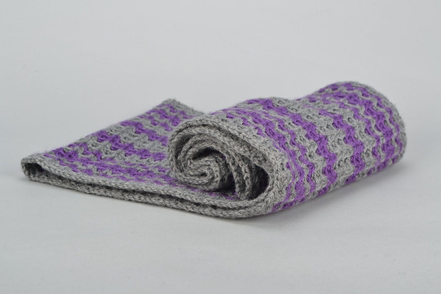 Écharpe tricotée au crochet faite main photo 3