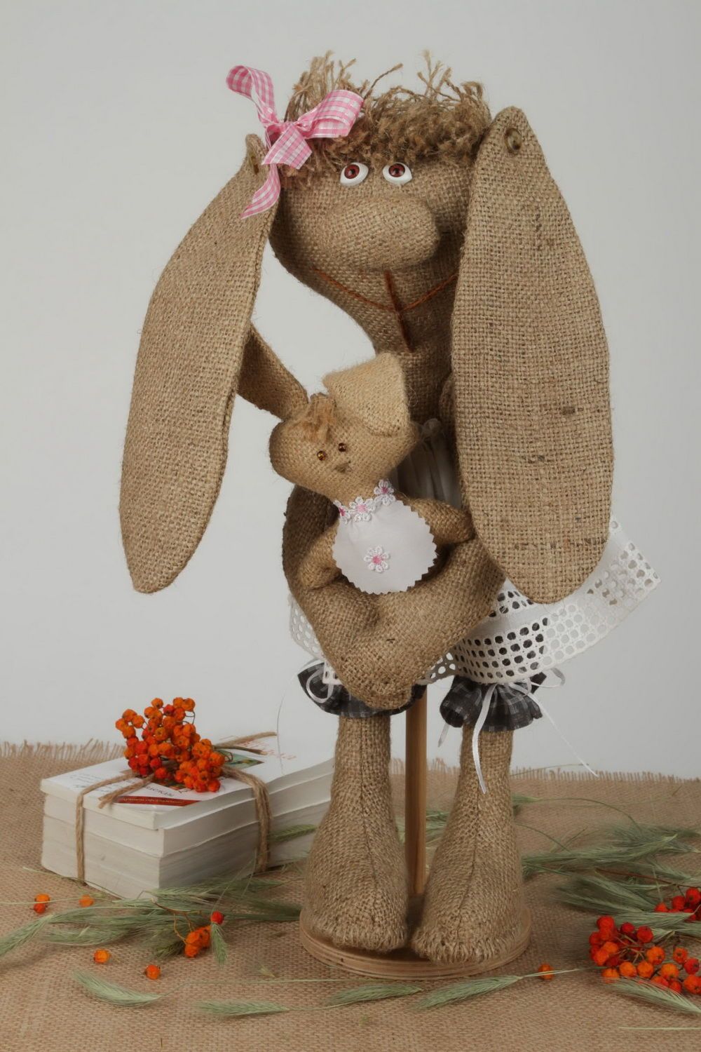 Soft toy with a stand bunny-girl photo 2