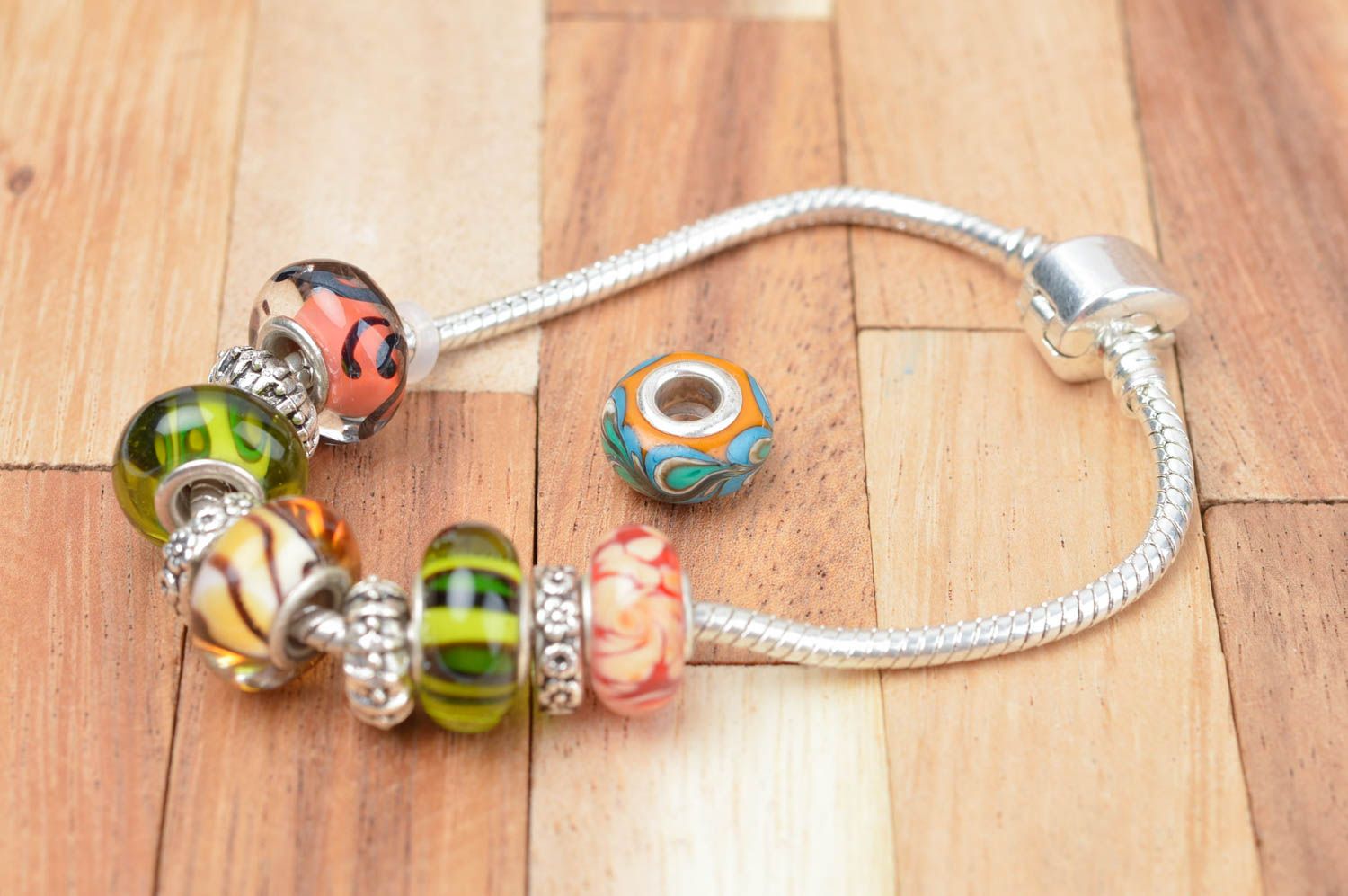 Stylish handmade glass bead unusual glass beads jewelry making supplies photo 4