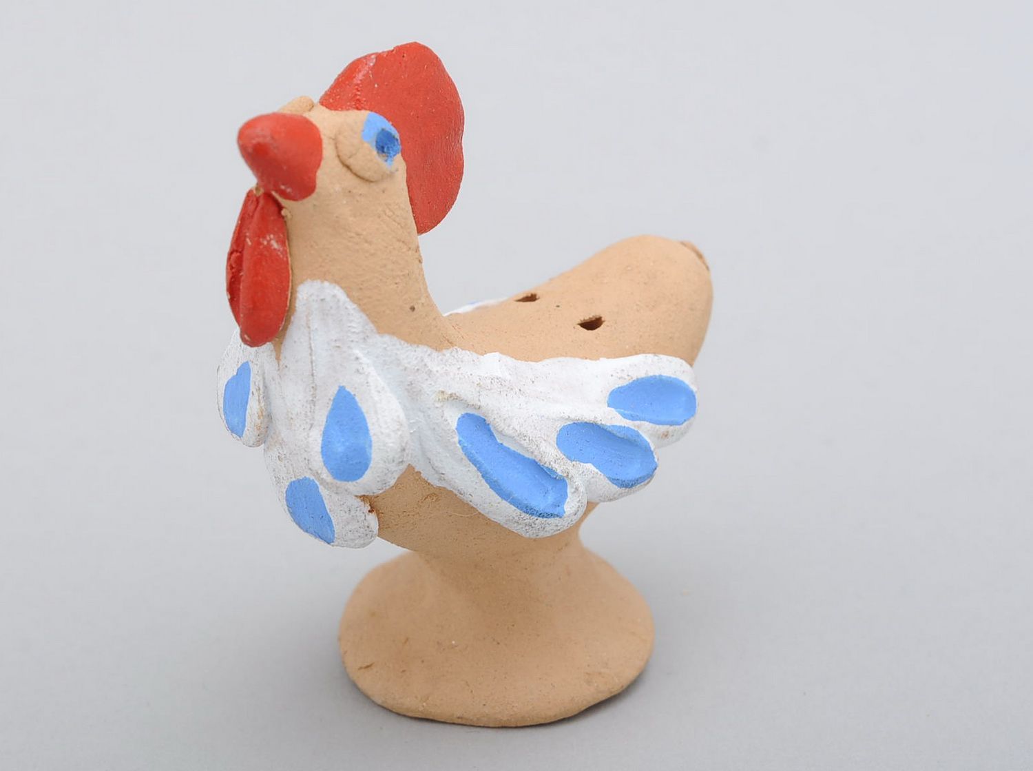 Painted clay penny whistle Cock photo 1