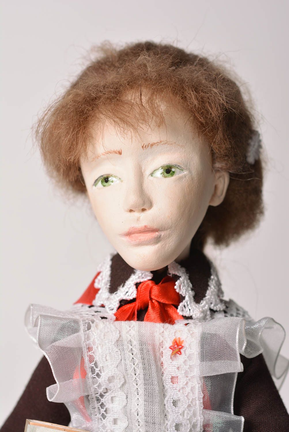 Авторская кукла игрушка ручной работы интерьерная кукла ретро школьница фото 2