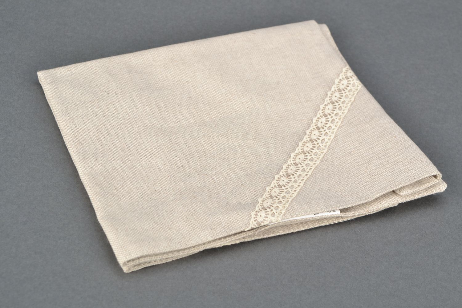 Double-sided decorative table napkin with lace photo 3
