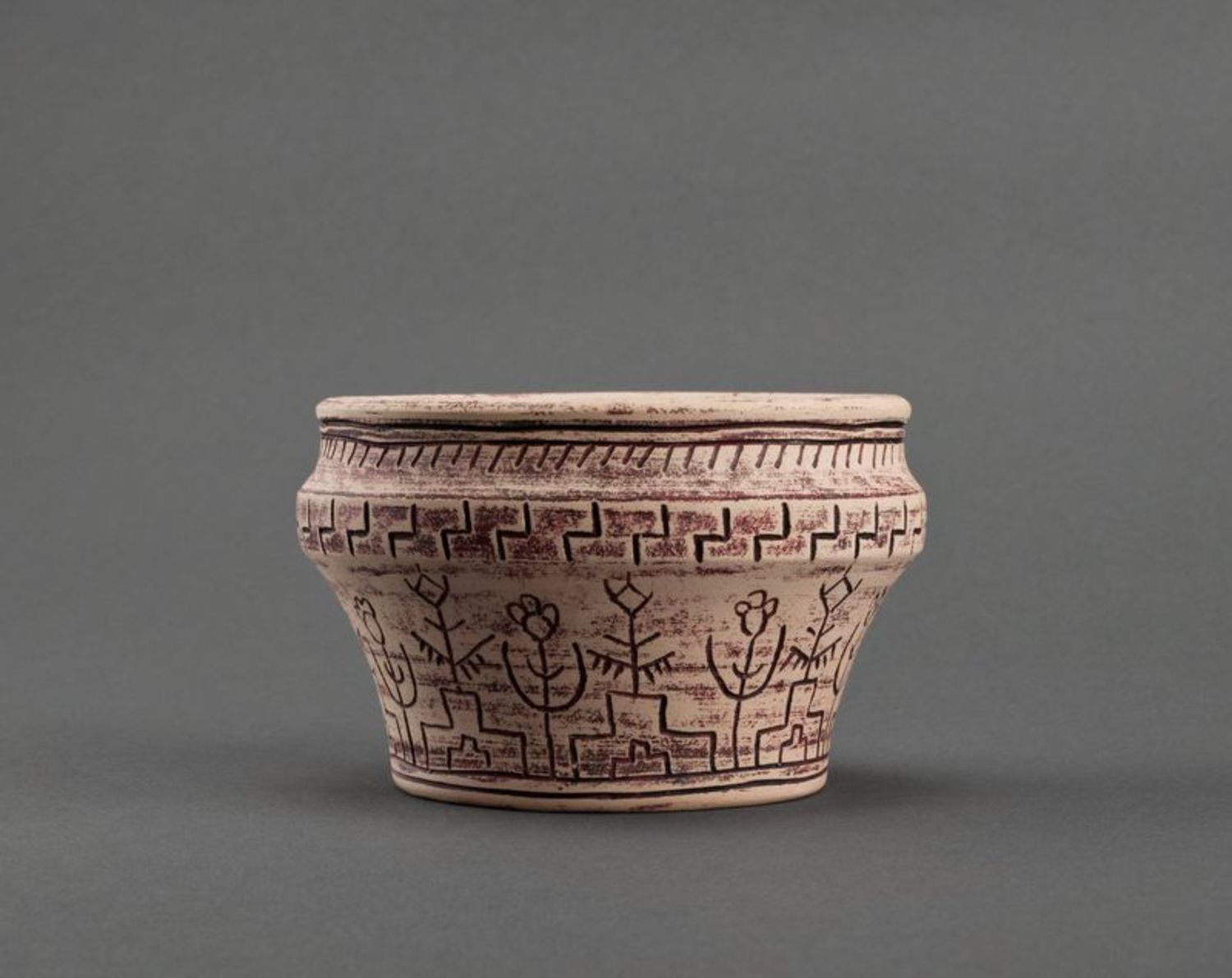 3 inches ceramic pot bowl vase in Greek style 0,6 lb photo 1