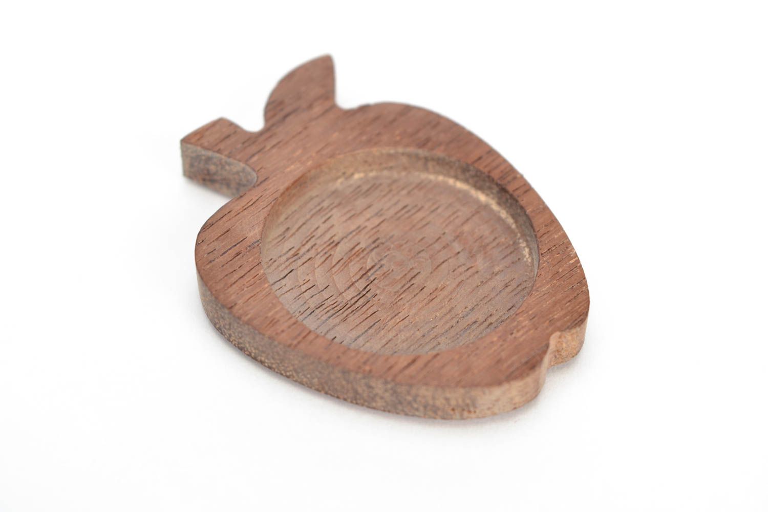 Handgemachter Schmuck Anhänger Rohling aus Holz in Form von Apfel Fourniture  foto 2