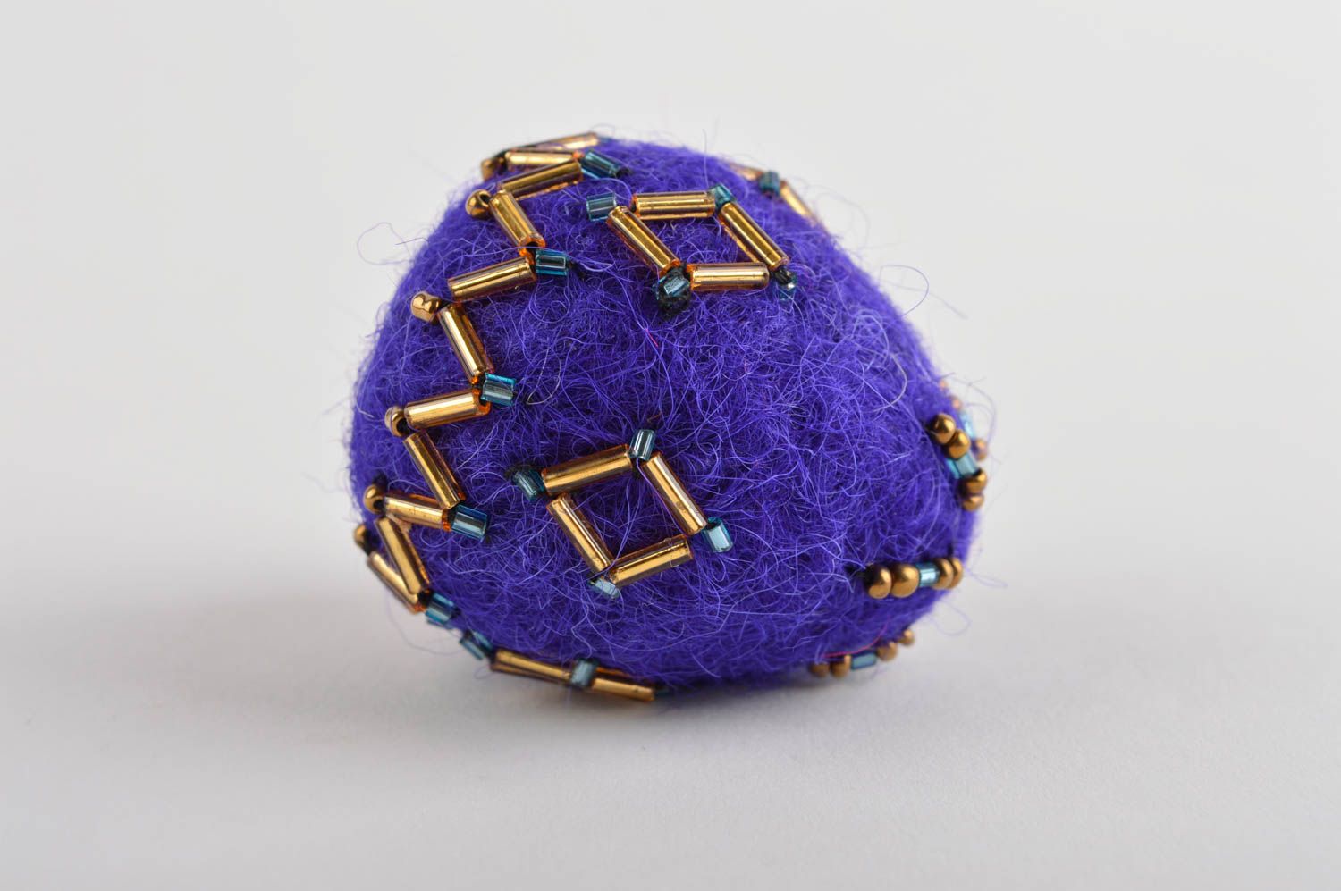 Oeuf décoratif fait main Déco maison violet en laine feutrée Petit cadeau photo 5
