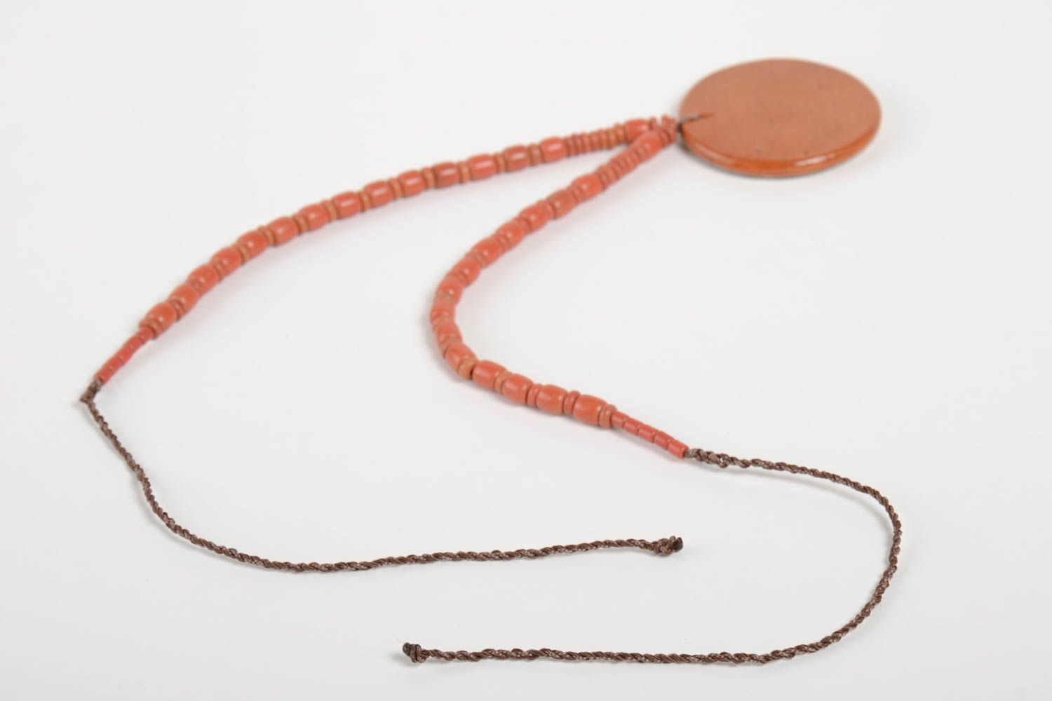 Handmade necklace ceramic jewelry pendant necklace ethnic jewellery photo 4