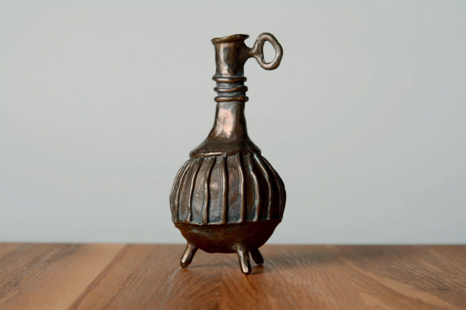 Bronze shelf pitcher figurine 3 inches 0,5 lb photo 4