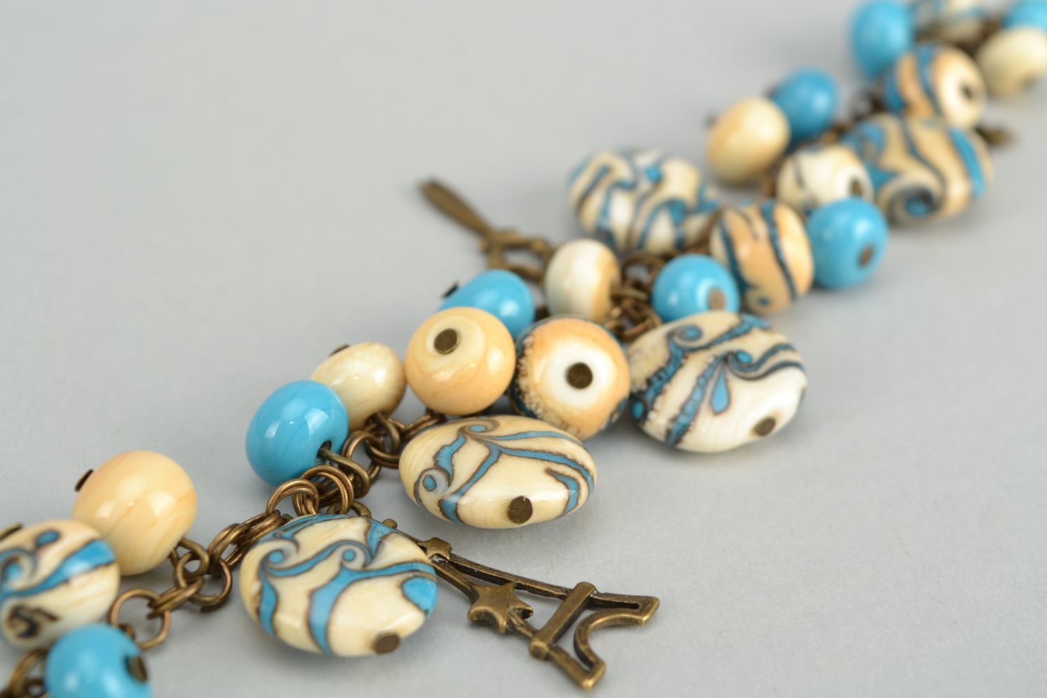 Lampwork glass bead bracelet Sea Candies photo 5