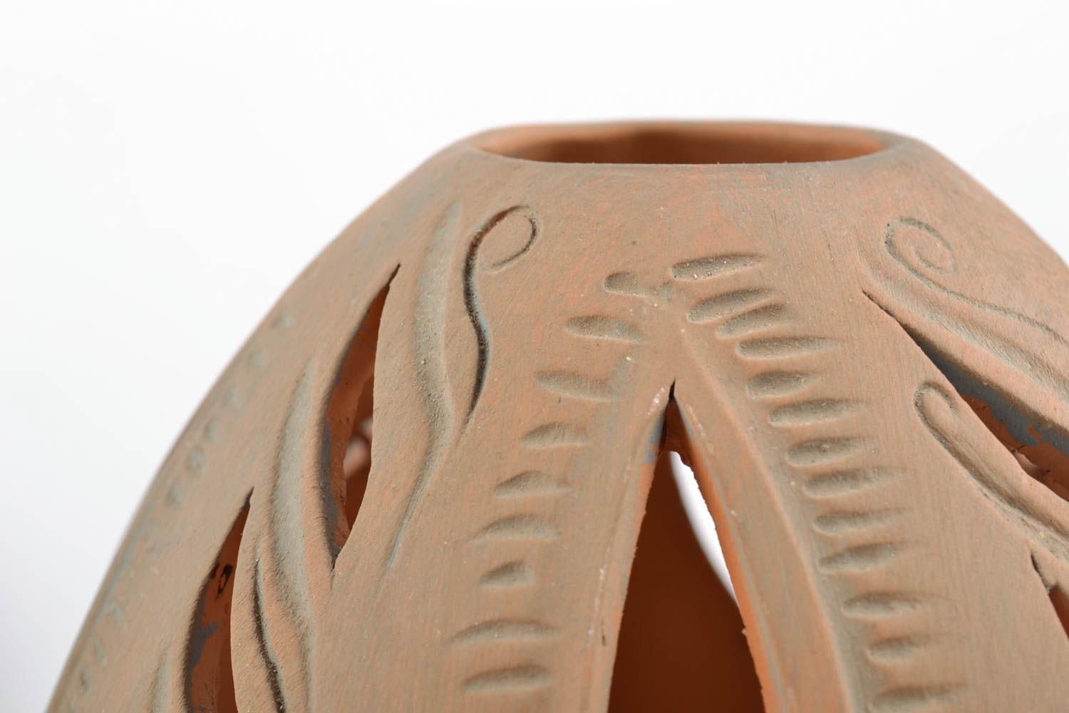 Керамическая ваза для декора дома покрытая глазурью ручной работы в виде писанки фото 5