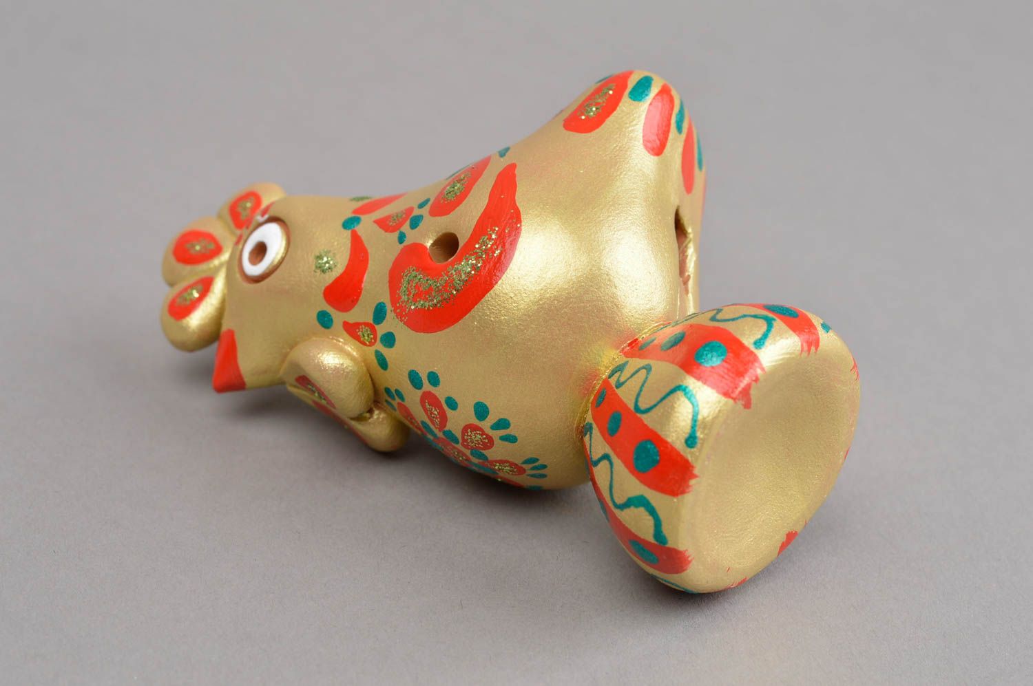 Керамика ручной работы свистулька из глины петушок керамическая свистулька  фото 4