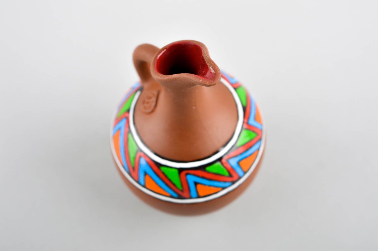 5 oz ceramic handmade wine carafe in terracotta color 0,16 lb photo 4