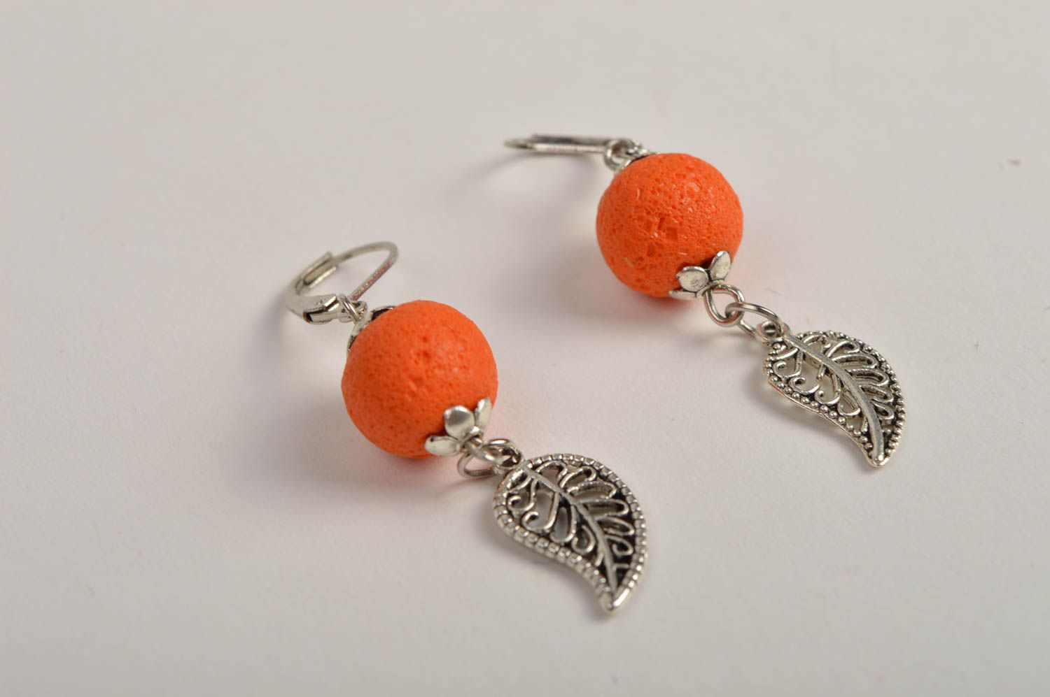 Украшение ручной работы серьги из полимерной глины модные серьги апельсинки фото 4