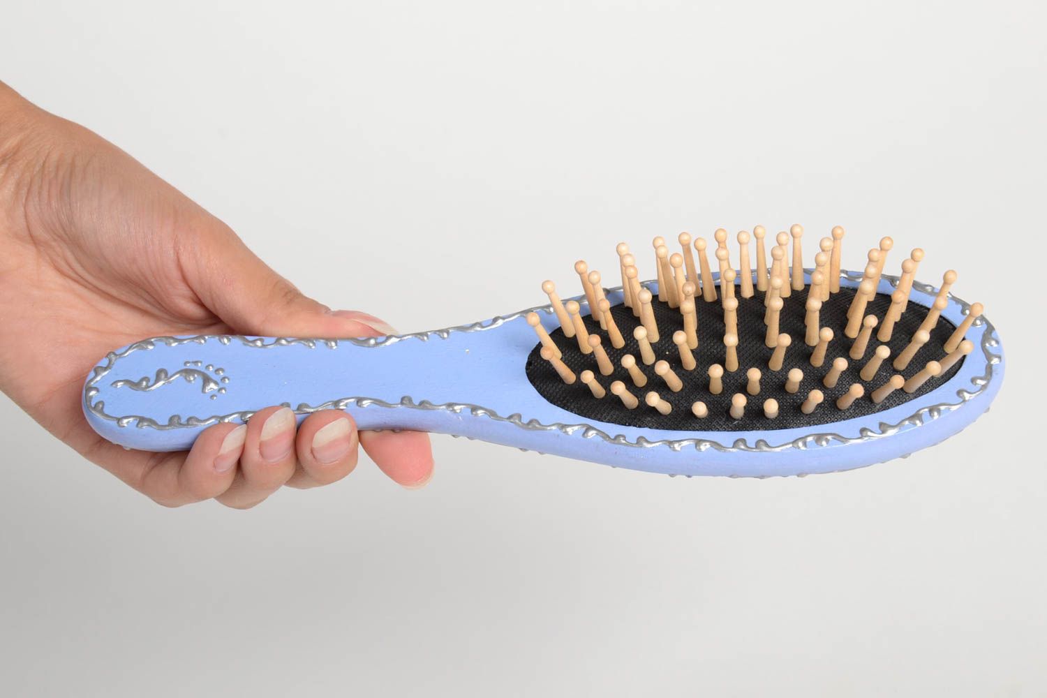 Handmade hairbrush with decoupage eco friendly hairbrush hair accessories photo 2