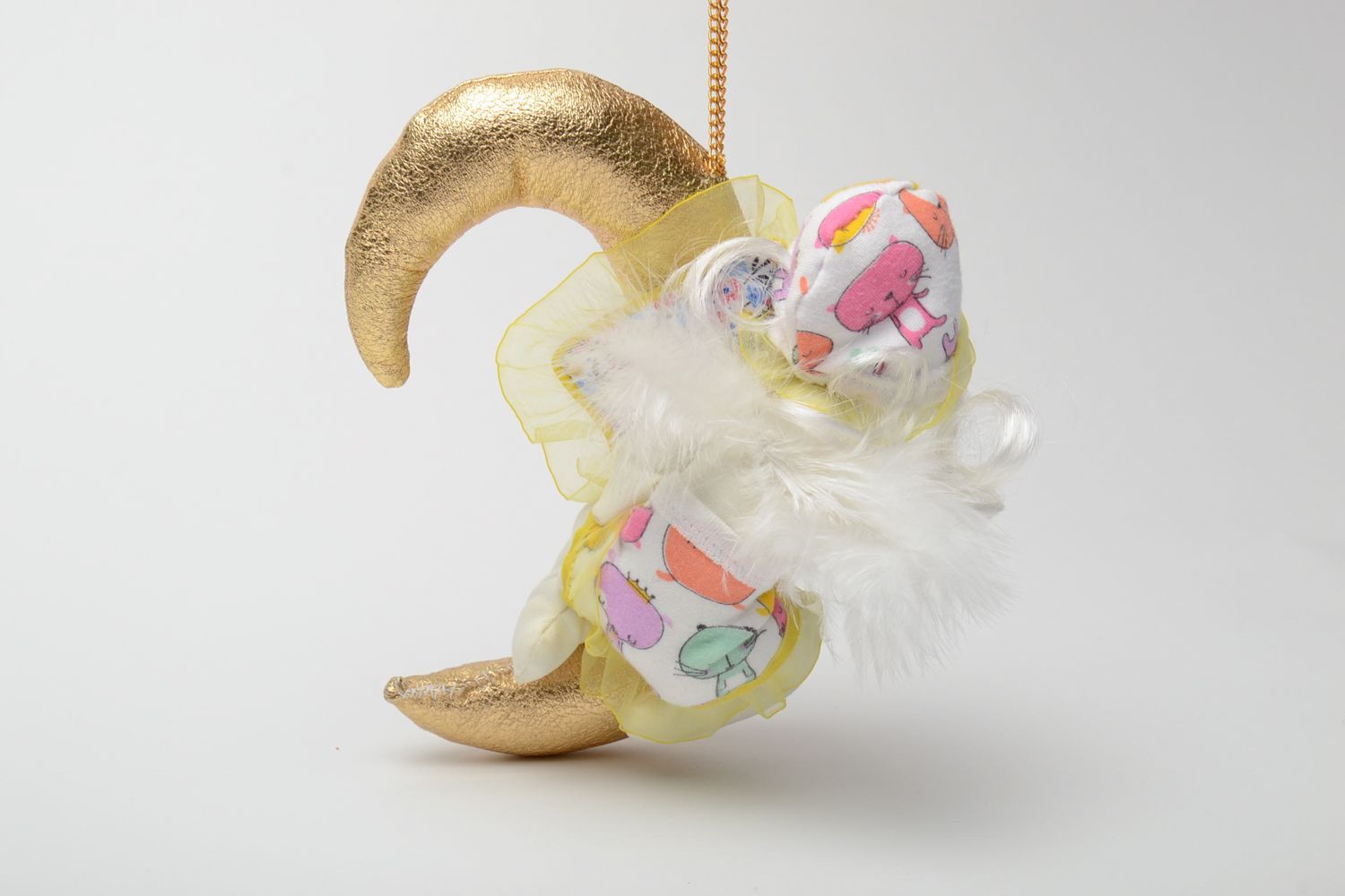 Colgante decorativo, juguete de peluche Ángel en la luna  foto 3