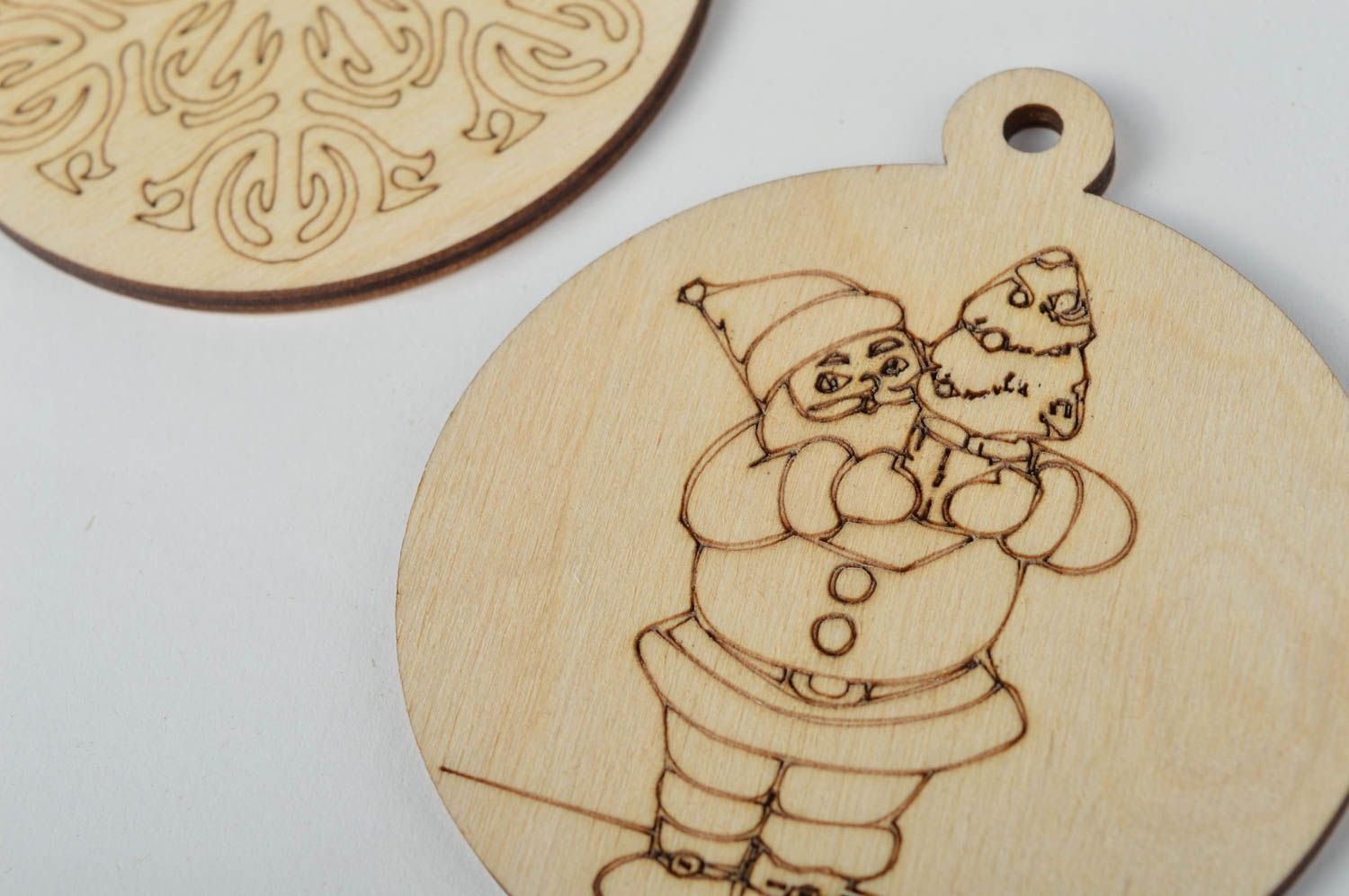 Handmade Weihnachtskugeln Rohlinge Holz Rohlinge Holzartikel zum Gestalten 2 St foto 3