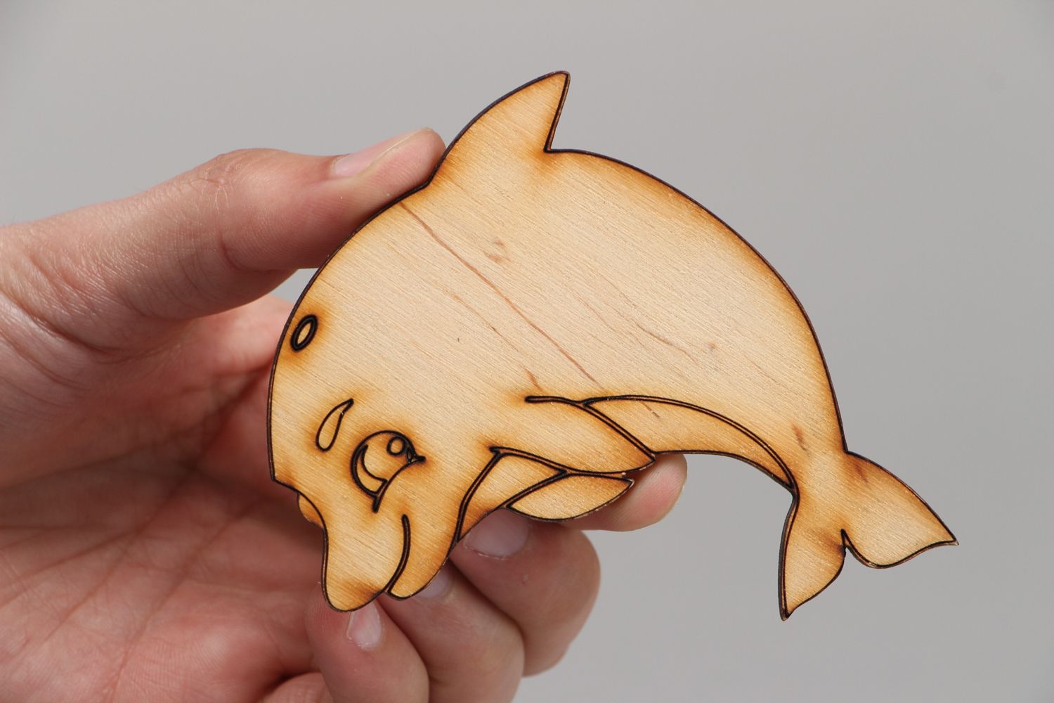 Handmade plywood craft blank Dolphin photo 4