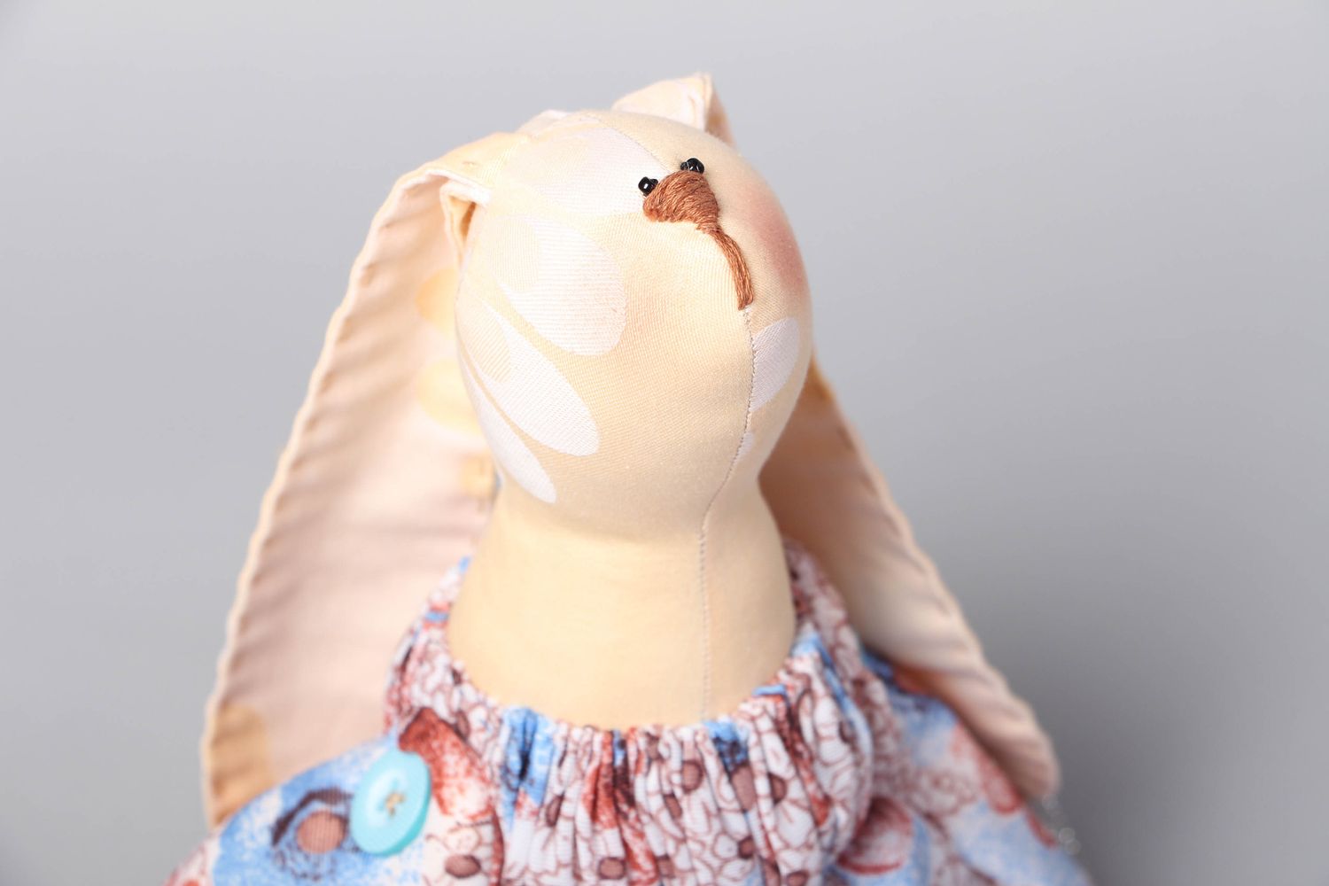 Handmade fabric toy Rabbit Marta in Dress photo 2