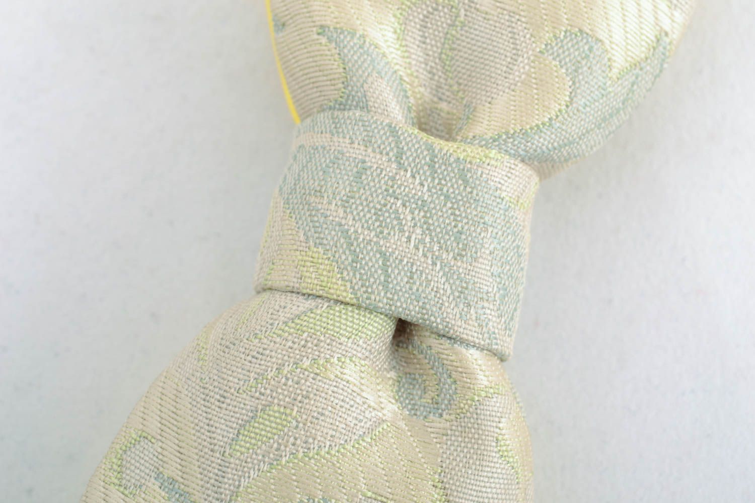 Fabric bow tie of yellow color photo 3