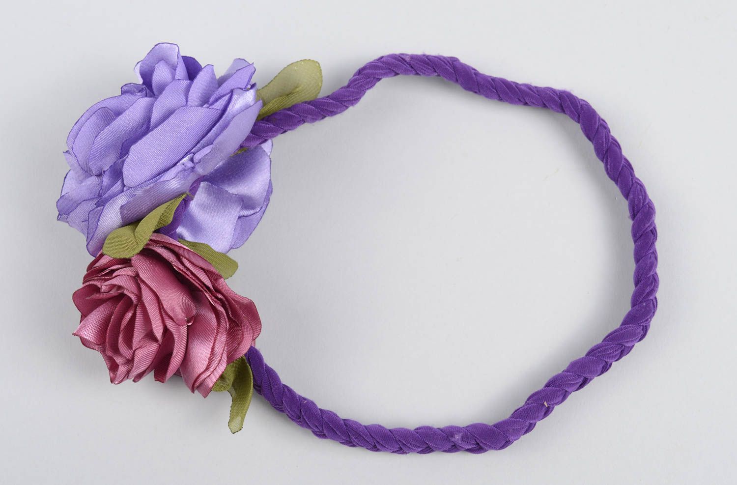Handmade fabric flower headband textile head accessories hair ornaments photo 4