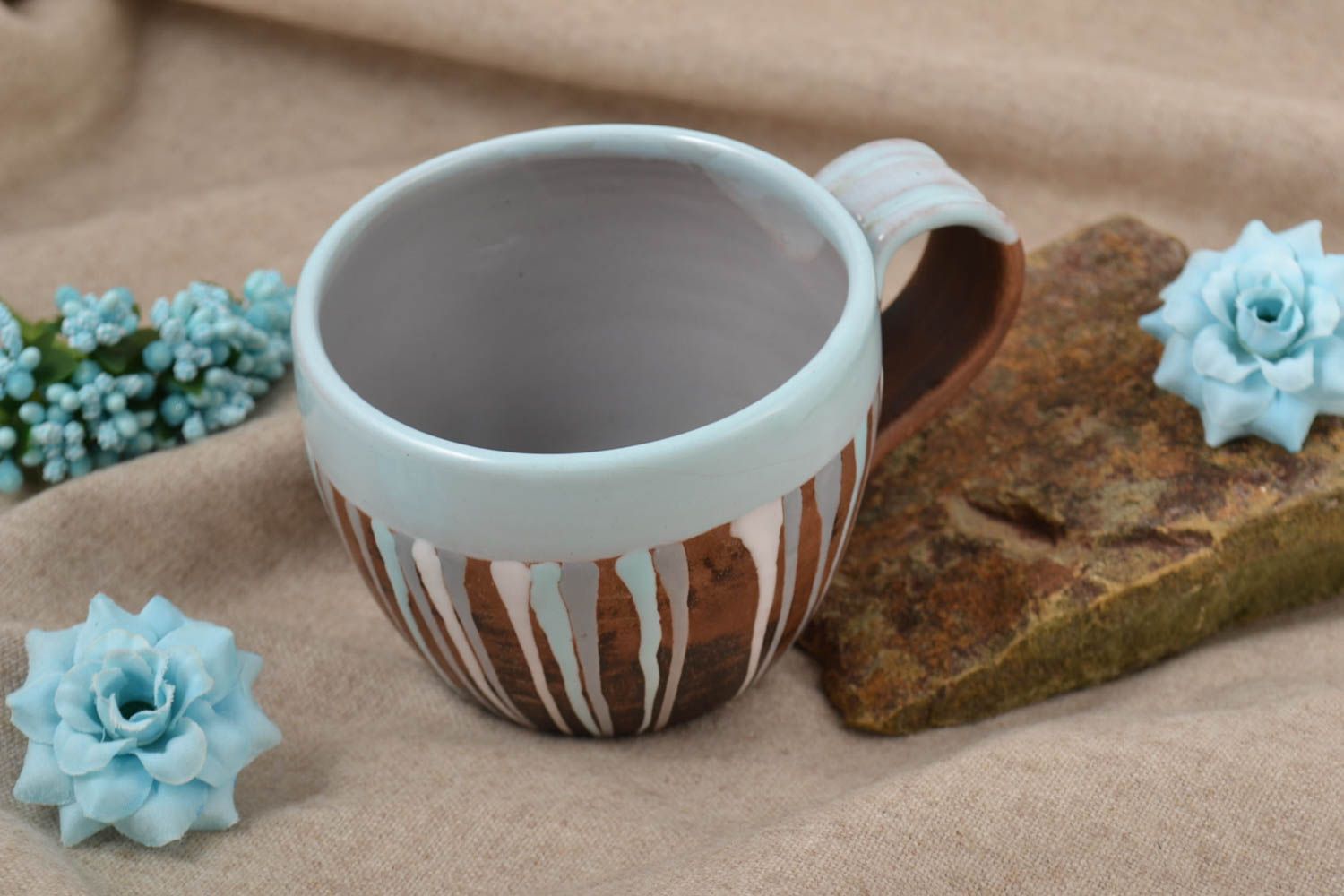 Taza de cerámica hecha a mano para té  utensilio de cocina regalo original   foto 1