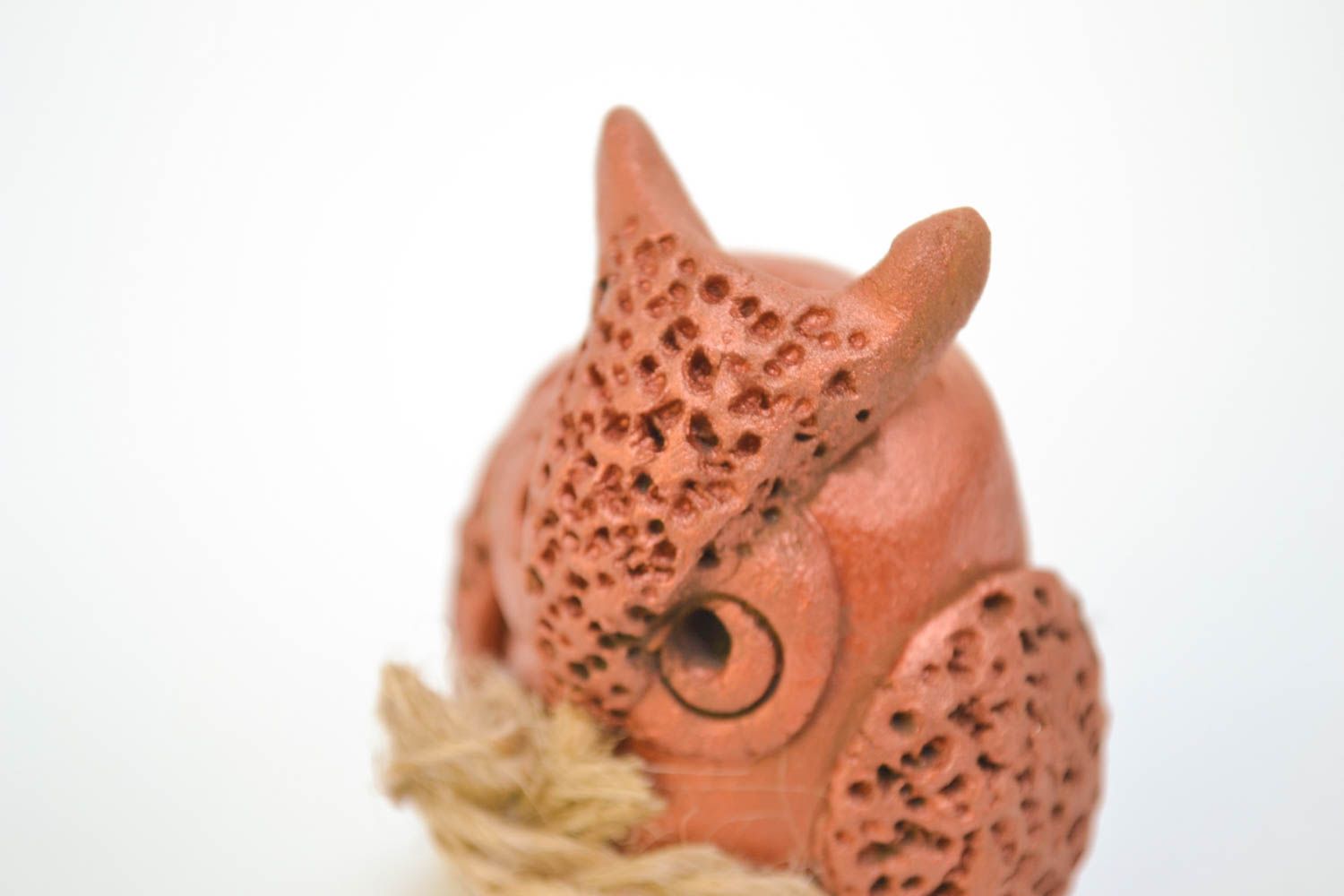 Figurina fatta a mano in ceramica carina civetta souvenir di terracotta foto 5