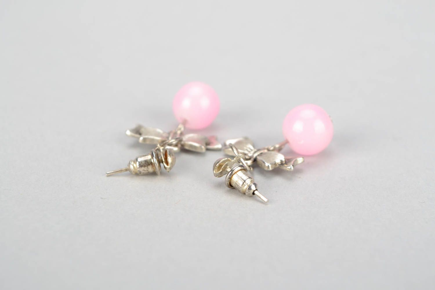 Earrings with pink quartz photo 4