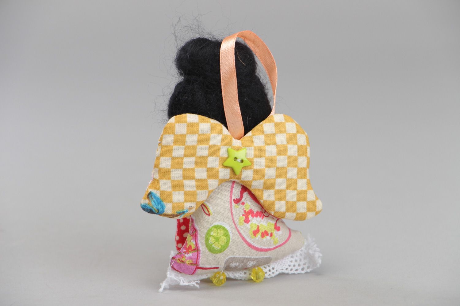 Muñeca de tela artesanal con ojal colgante decorativo juguete infantil original foto 3